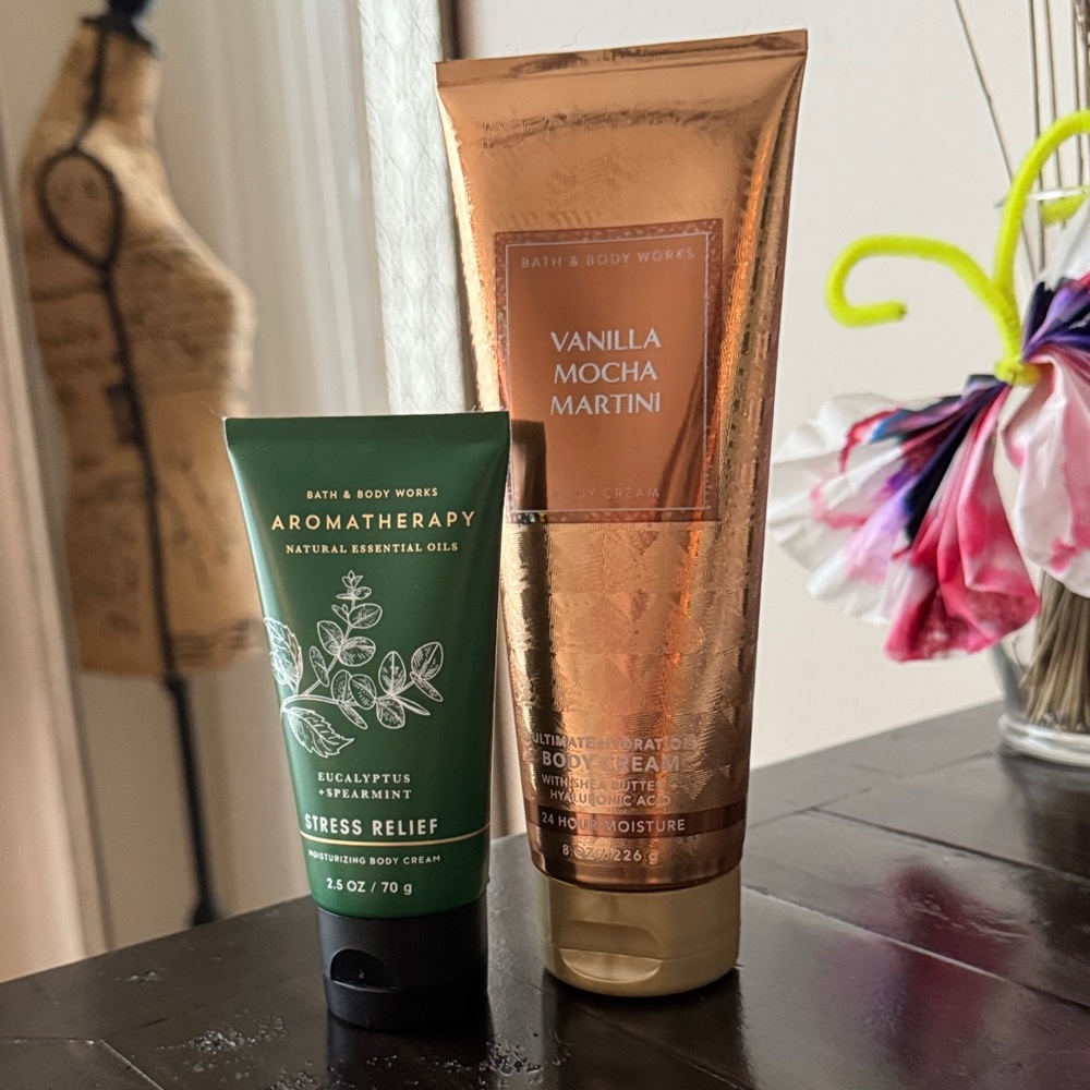 Bath & Body Works Vanilla Mocha Martini and Eucalyptus Peppermint Cream Set